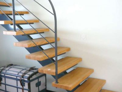 Escalier métal bois sans contre marche - Auterive (64)