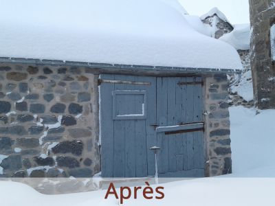 Vieille porte de grange retapée, dans l’Aveyron